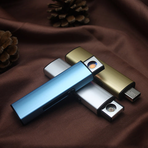 USB Electronic Lighter Rechargeable Cigarette Lighter Windproof Plasma ARC Lighter Encendedor Smoking Gadgets For man No Gas