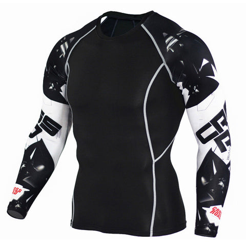 Mens Compression Shirts 3D Teen Wolf Jerseys Long Sleeve Cycling Fitness Men