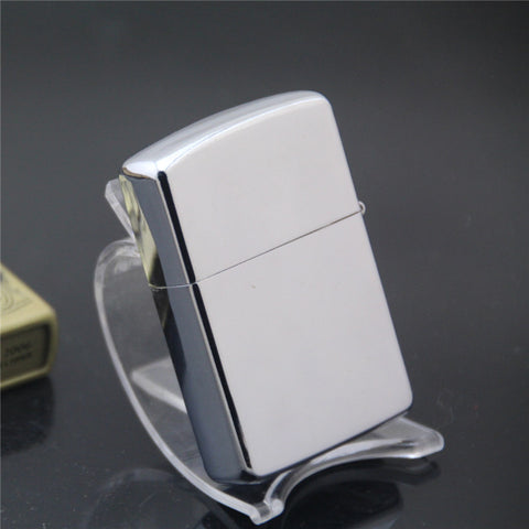 1pc Mirror Silver Aluminum Metal Lighter Refillable Kerosene Oil Gas Cigarette Lighter Retro Smoking Gadgets for Men