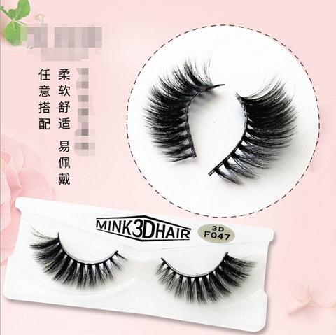 2018 New 1 pair 3D mink eyelash 100%real mink Fur Handmade Crossing lashes individual strip thick Natural lash makeup beuty tool